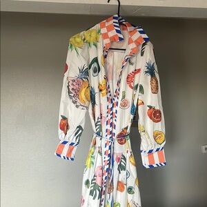 Vibrant Fruit Print Robe